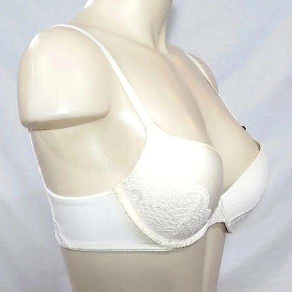 32B Maidenform‎ Lacy Demi Coverage Push-Up UW Bra Ivory NWT - Picture 2 of 7